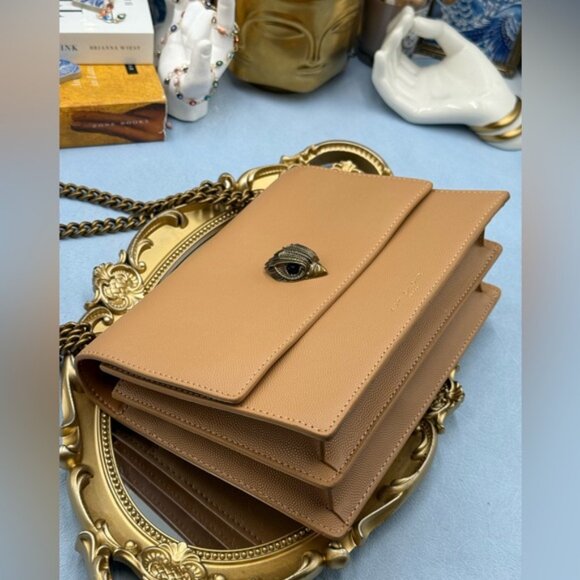 🆕 KURT GEIGER LONDON 🧿 NWOT Shoreditch Small Leather Crossbody Bag, Bone Beige - Picture 10 of 16